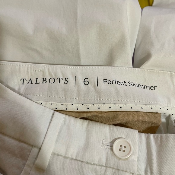 Women’s Talbots white perfect skimmer cropped casual pants 6 - Picture 3 of 4